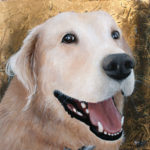 Amanda Kaay - original painting - acrylic and gold leaf - pet portraits -Kobe