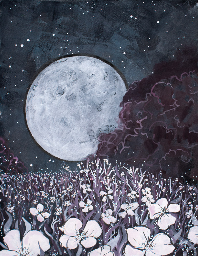Amanda Kaay • Original Art • Under The Pink Moon